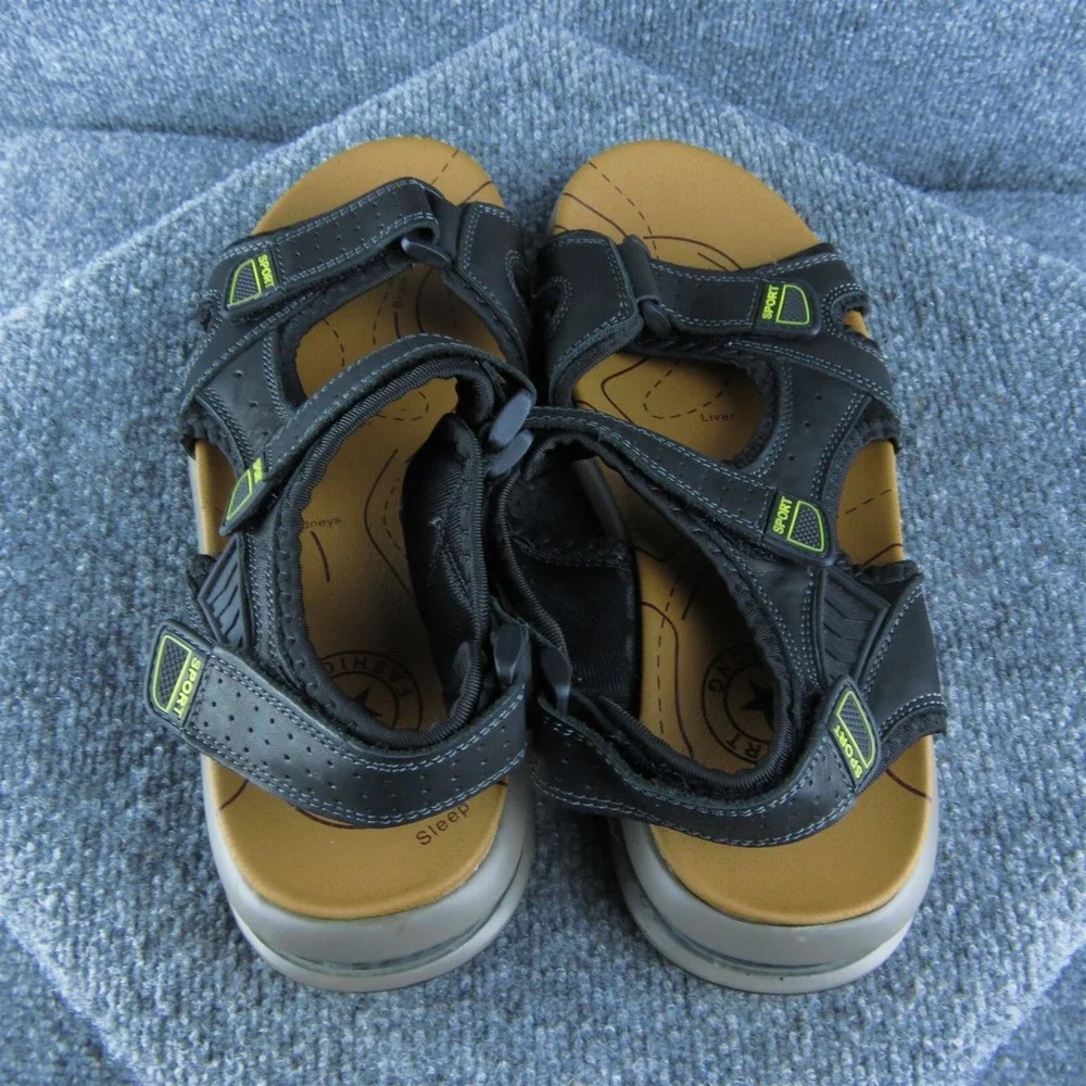 Thera Men‎ Sport Sandals Size 9 Medium Black Synthetic Hook & Loop